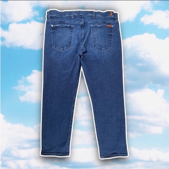 7 FOR ALL MANKIND Adrien Slim Fit Jeans 40x30 Back to School Denim Straight Leg - Picture 5 of 11